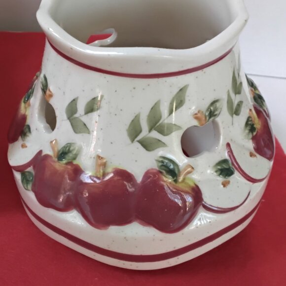 JKL Apple Theme Ceramic (2) pcs Votive Set Vintage - Picture 5 of 9